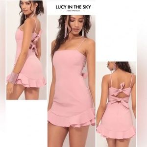 Lucy In the Sky Aubrey Ruffle Dress in Light Mauve